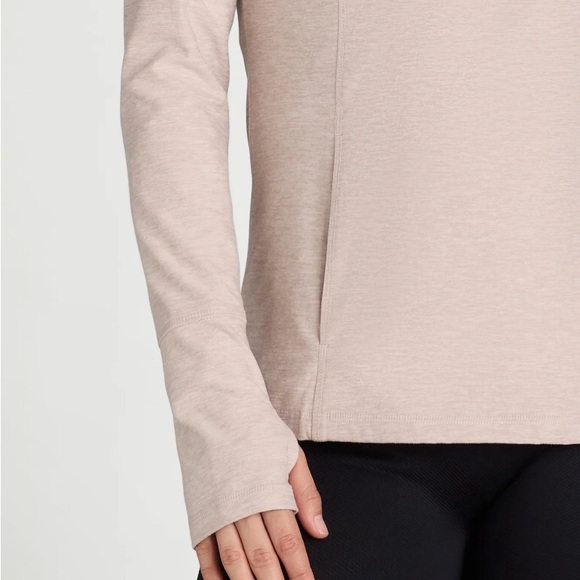 ATHLETIC WORKS Womens Size M 8-10 Sweatshirt 1/4 Zip Front Pockets Beige New - Picture 2 of 7